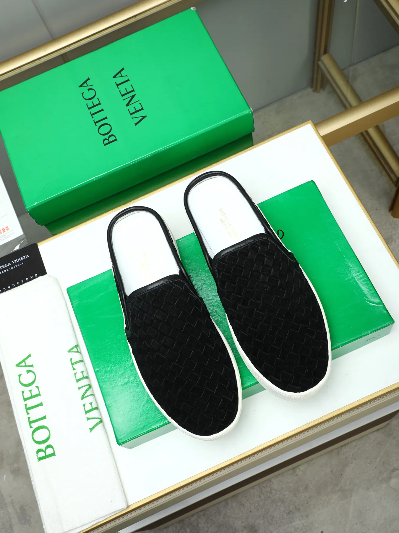 Men's shoes 💰420 [Half drag series] BOTTEG* VENET* - high-end boutique Size: 38-44 (45 customized) BV new product, first-layer cowhide artificially woven classic style harmoniously blends with contemporary fashion temperament, rubber soles are light and flexible, water-dyed sheepskin pads! [Taobao, Tmall, and live streaming are the first choices]